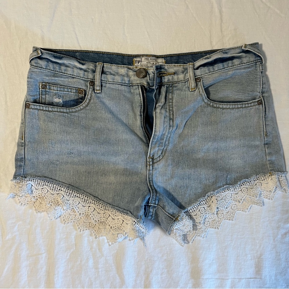 Free people lace hem shorts